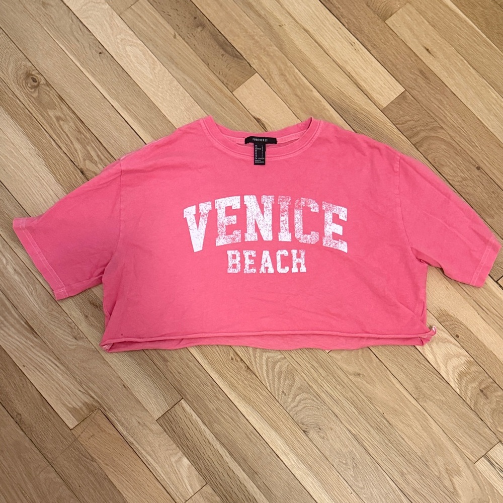 Forever 21 Venice Beach Pink Crop Top